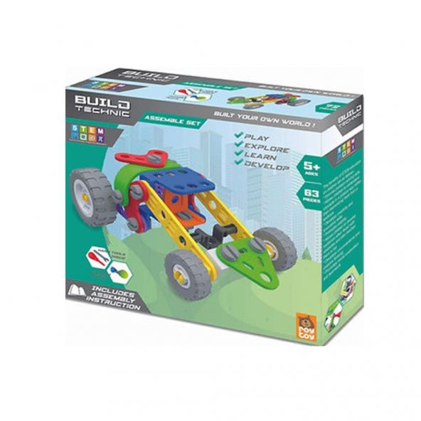 Roy Toy Sök Tak Araçlar 63 Parça RALLİ Kendin Yap Oyun Seti 3+ Yaş Üzeri Çocuklar İçin - 3