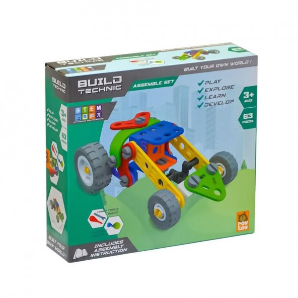 Roy Toy Sök Tak Araçlar 63 Parça RALLİ Kendin Yap Oyun Seti 3+ Yaş Üzeri Çocuklar İçin - 4