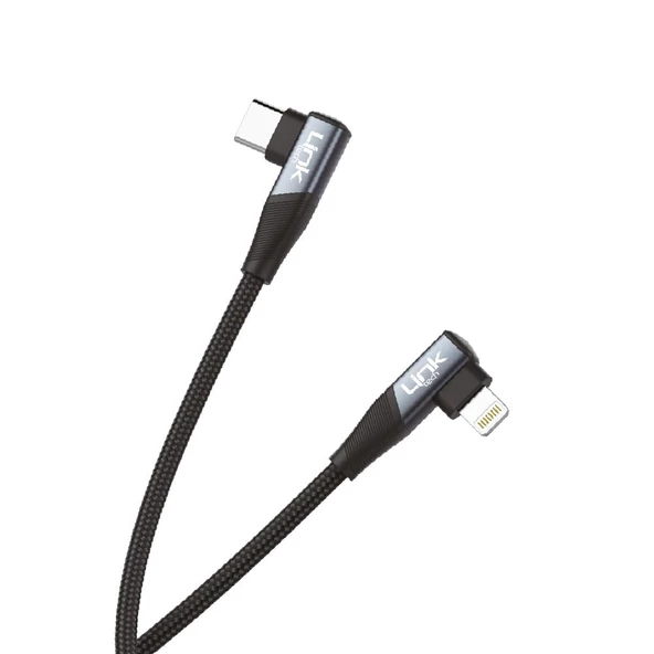 Linktech K596 27W Type-C - Lightning 90 Derece Data/Şarj Kablosu 1.5mt - 3