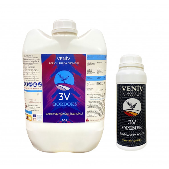 Veniv 3V Bordoks Hazır Bordo Bulamacı 20 Lt (23Kg) + Veniv 3V Opener Damlama Açıcı 1 Lt -Fosfor Içerikli