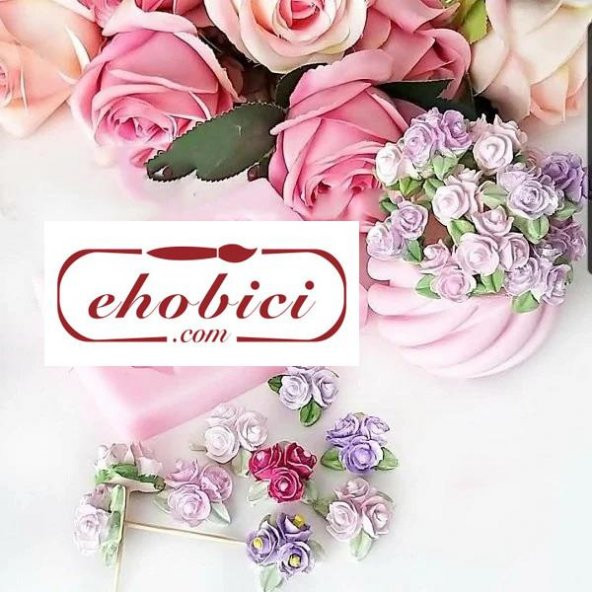 Küçük Üçlü Güller Çiçek 3x3cm - Resim 2