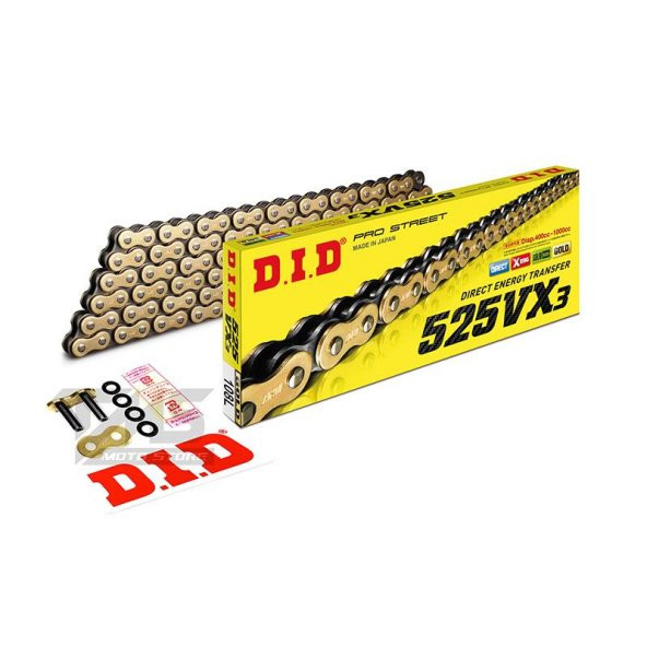 Did 525-108Vx3 2013-2016 Ducati Hypermotard 821 Uyumlu Zincir Vx3 Xring Gold (Sarı)