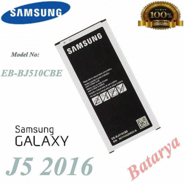 Samsung Galaxy J5 2016 Batarya Eb-Bj510Cbe Uyumlu Yedek Batarya