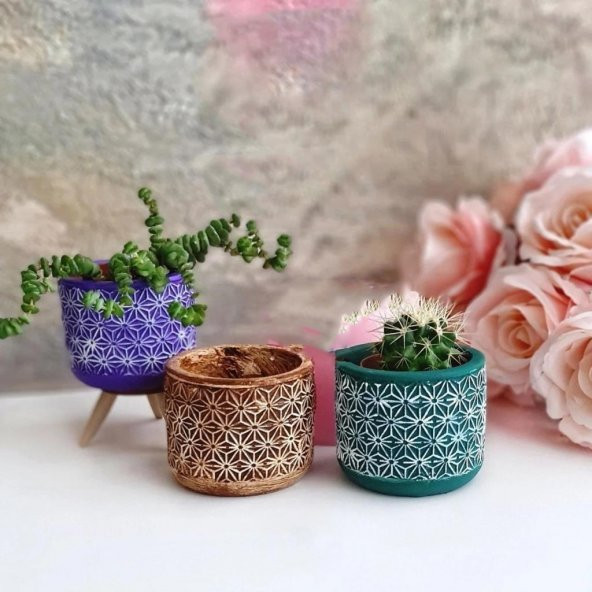 Dantel Desen Saksı 6,5x8cm - Resim 2