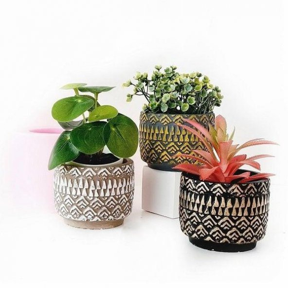 Motifli Saksı 8x6cm - 2