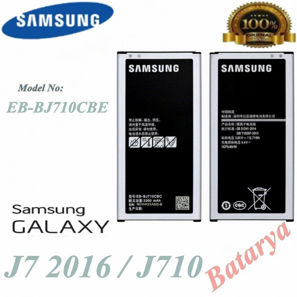 Samsung Galaxy J7 2016 Batarya Eb-Bj710Cbe Uyumlu Yedek Batarya