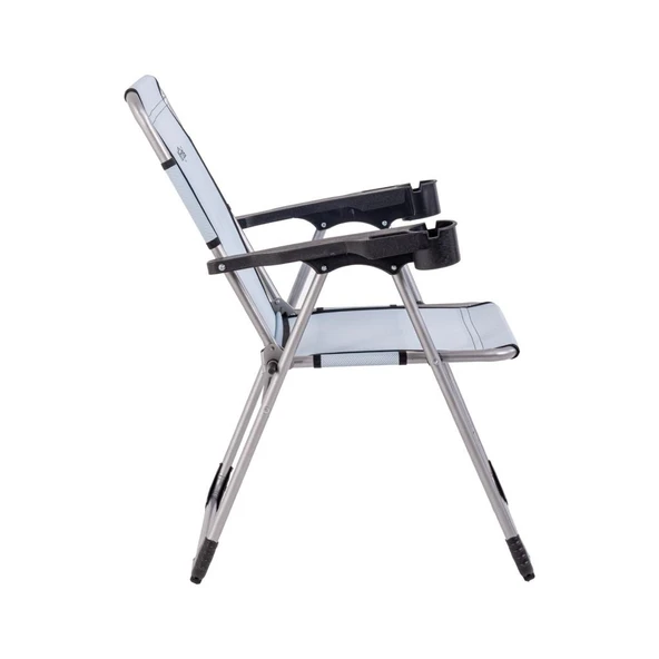 Katlanabilir Piknik ve Kamp Sandalyesi - Bardaklıklı - Rock - Turkuaz (A-01)- 140KG Taşıma - 3