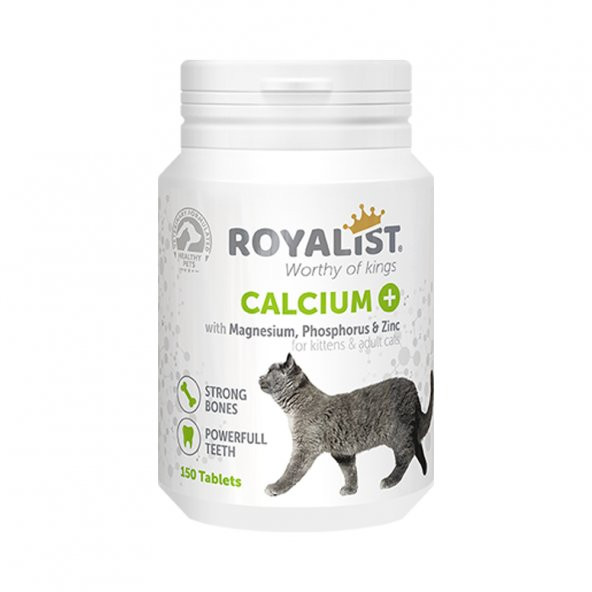 Royalist Calcium Kediler İçin Kemik ve Diş Güçlendirici Tablet  (150 Tablet)