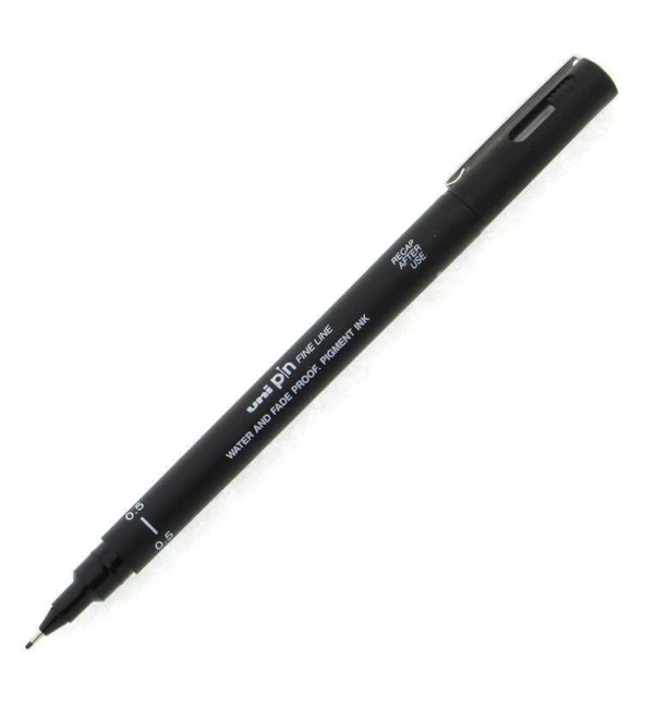 Uni-Ball Pin Fine Akrilik Uç 200 Teknik Çizim Markör Kalemi 0.05 mm Siyah (12 Li Paket) - 2