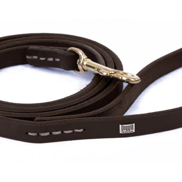 Doggie Yağlı Derili Eğitim Gezdirme Tasması Kahve 1.1*150 cm (YEGT11 S) - 5