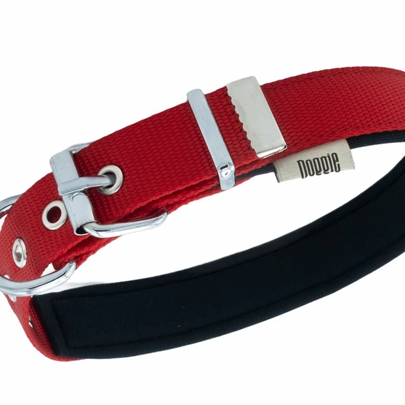 Doggie Konfor Dokuma Kemikli Boyun Tasması Kırmızı 2.5*42-50 cm (DSBT-2562 L) - 2