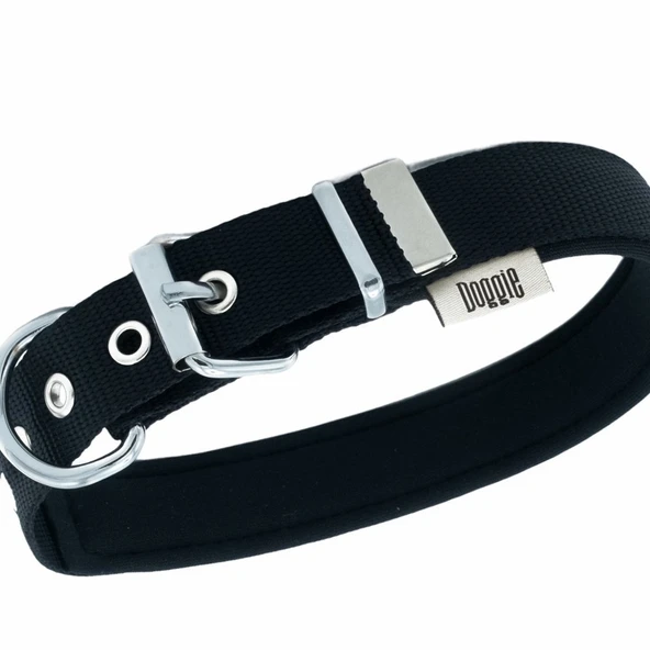 Doggie Konfor Dokuma Kemikli Boyun Tasması Siyah 2.5*37-45 cm(DSBT-2562 M) - 2