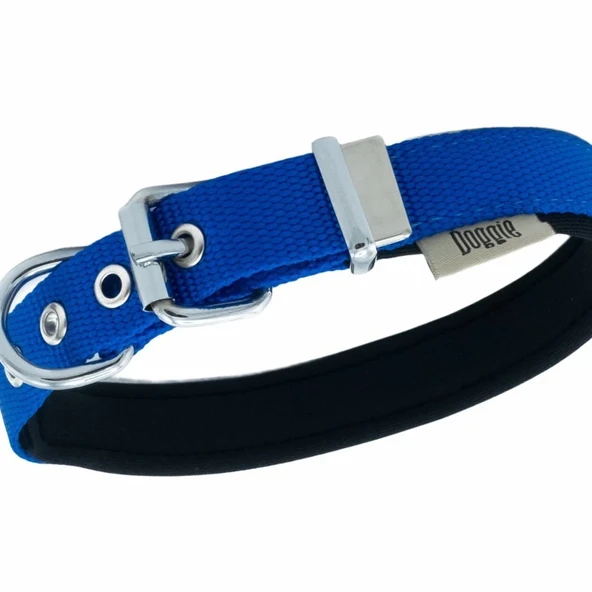 Doggie Konfor Dokuma Kemikli Boyun Tasması Royal Blue 2.0*35-40 cm (DSBT-2062 M) - 2