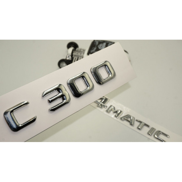 Benz C 300 4Matic Bagaj Krom Metal 3M 3D Yazı Logo