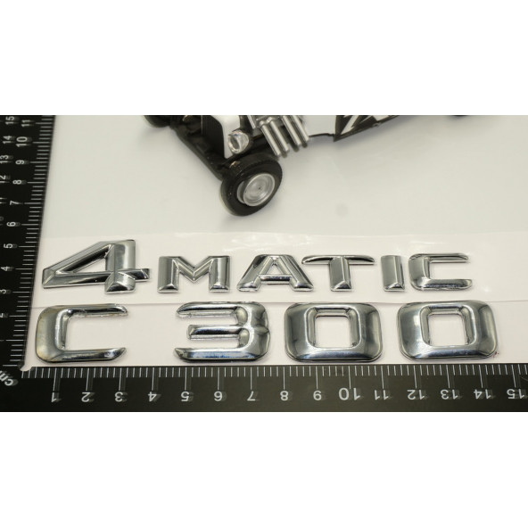 Benz C 300 4Matic Bagaj Krom Metal 3M 3D Yazı Logo - 5