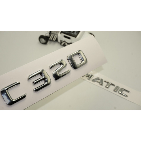 Benz C 320 4Matic Bagaj Krom Metal 3M 3D Yazı Logo ürün görseli 1