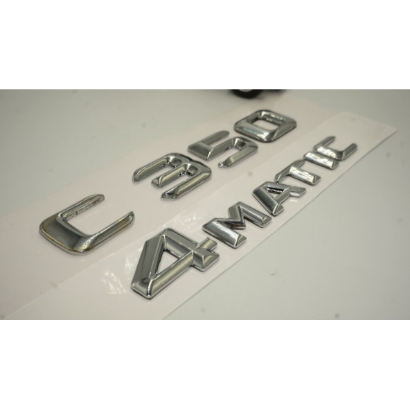 Benz C 350 4Matic Bagaj Krom Metal 3M 3D Yazı Logo - Resim 4