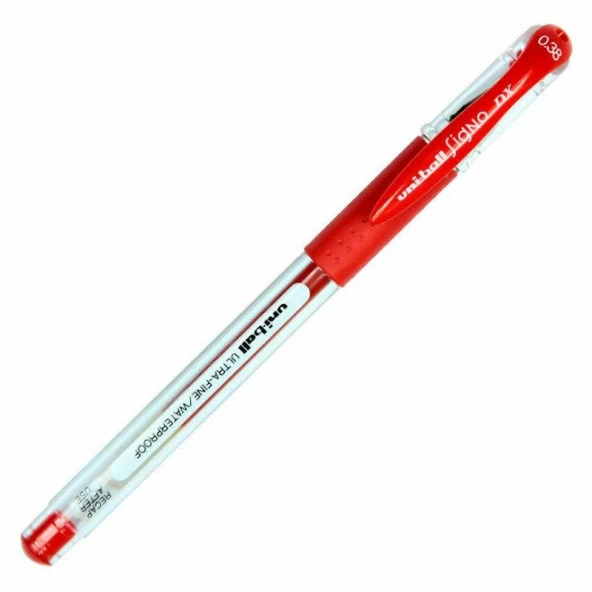 Uni-Ball Roller Kalem Signo DX Jel Bilye Uç 0.38 MM Kırmızı (12 Li Paket)