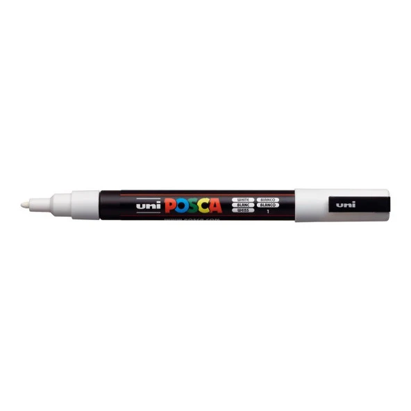 Uni-Ball Markör Boyama Posca Su Bazlı Poster 0.9-1.3 MM Beyaz (6 Lı Paket)