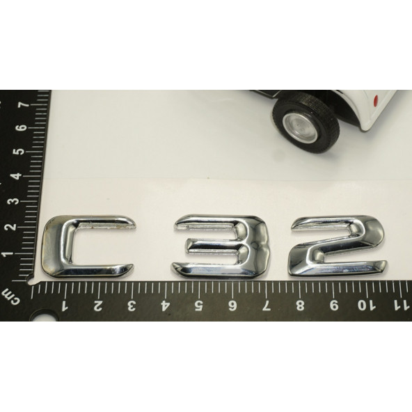 Benz C32 Bagaj Krom Metal 3M 3D Yazı Logo - 5