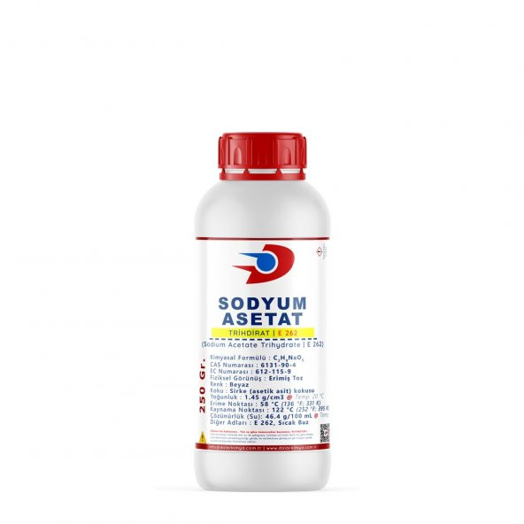 Dolar Kimya Sodyum Asetat Trihidrat (E 262) - 250 Gram