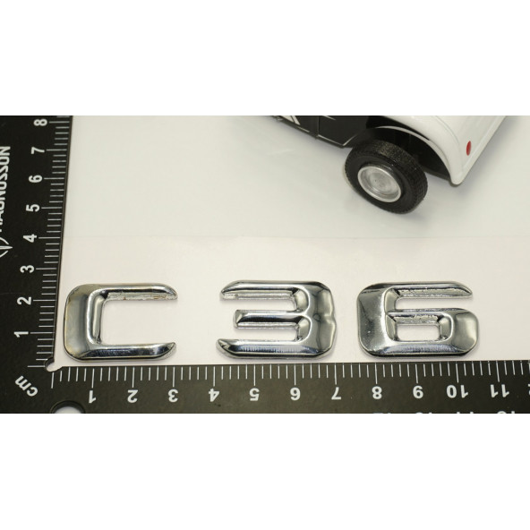 Benz C36 Bagaj Krom Metal 3M 3D Yazı Logo - Resim 5