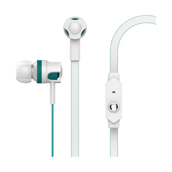 Hytech Mobil Telefon Uyumlu Kulak İçi Mavi-Beyaz Mikrofonlu Kulaklık