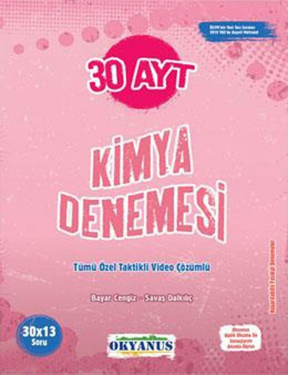 Okyanus Yayınları AYT Kimya 30 Denemesi