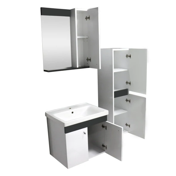 Karen Banyo New Bahar 60 Cm Lavabolu banyo Dolabı Seti,Boy Dolabı Hediyeli - 2