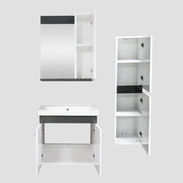 Karen Banyo New Bahar 60 Cm Lavabolu banyo Dolabı Seti,Boy Dolabı Hediyeli - 3