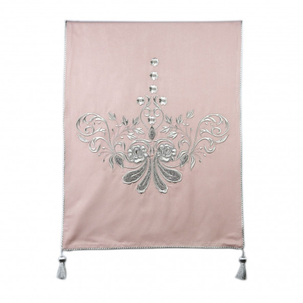 Toz Pembe Kumaş üzerine Maraş İşi Runner