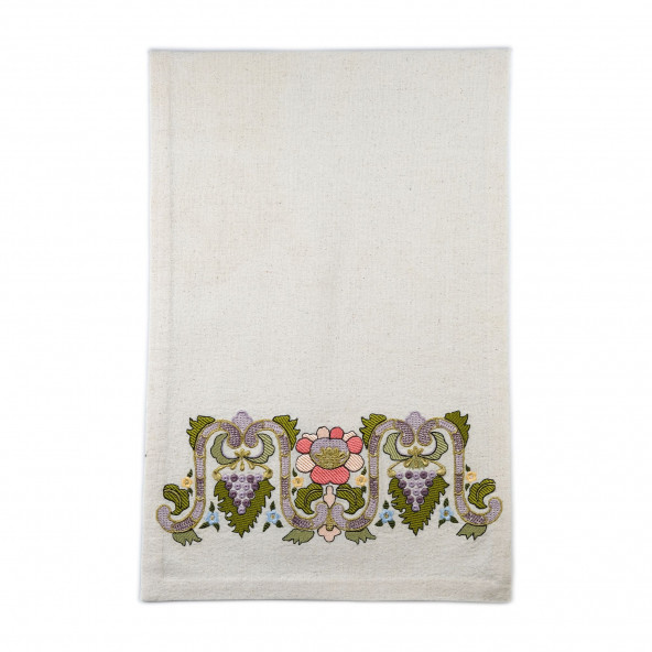 Krem Keten Kumaş Sehpa Örtüsü