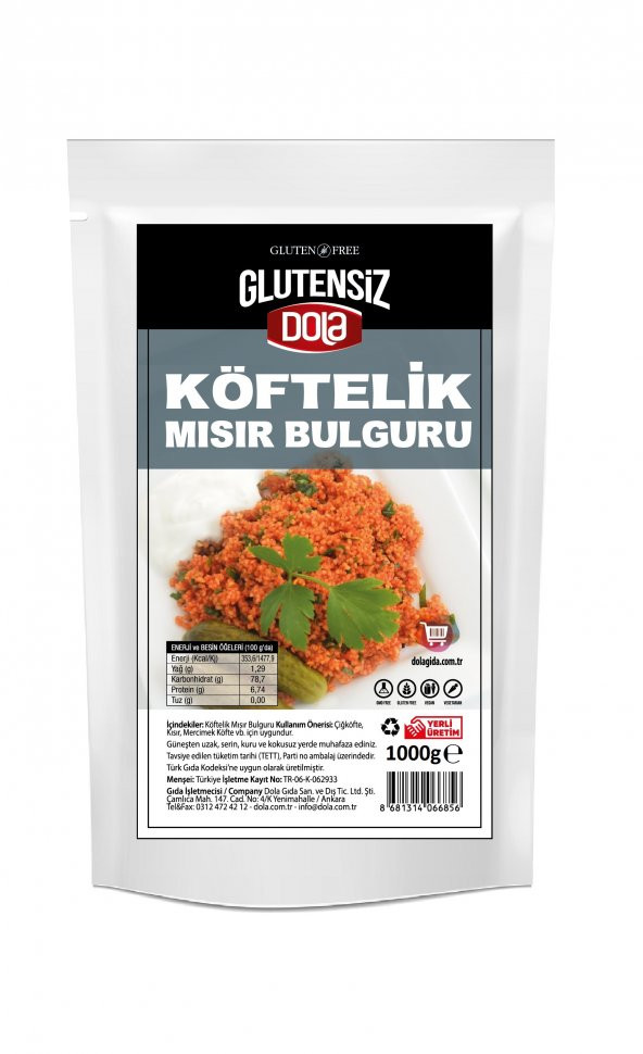 Dola Glutensiz Köftelik Mısır Bulguru 1 kg