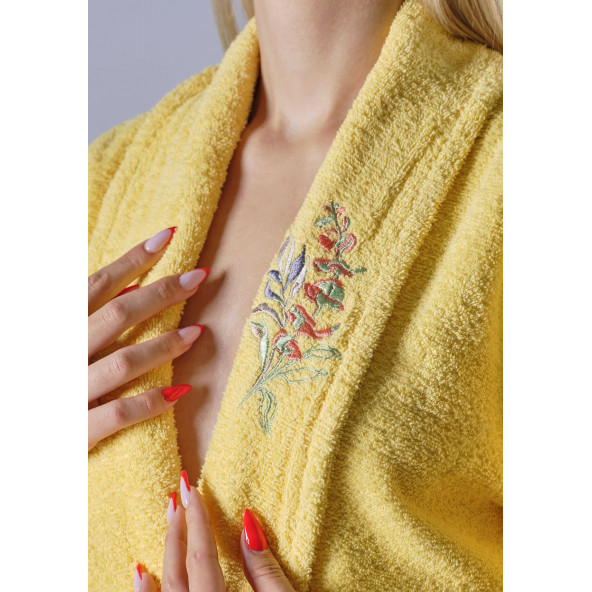 ALYA LÜKS NAKIŞLI PAMUKLU 2 PARÇA BORNOZ SETİ - 4