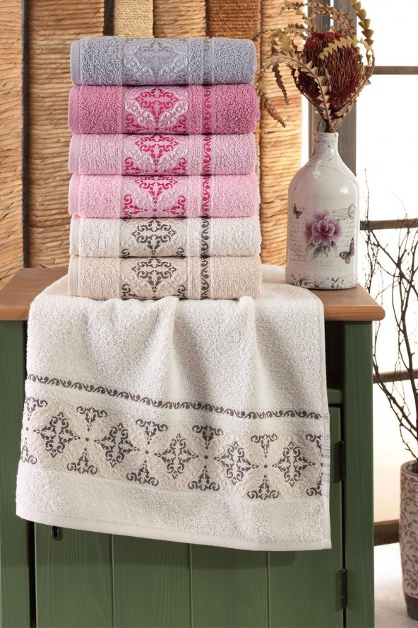 Damask 50x90 cm 6 lı Antibakteriyel El ve Yüz Havlusu | Pamuklu