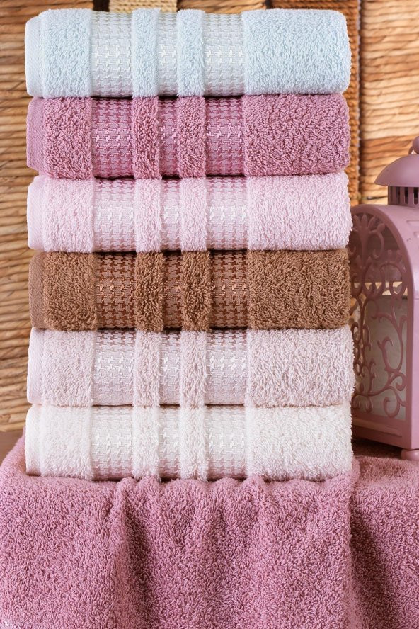 Stars 50x90 cm 6 lı Antibakteriyel El ve Yüz Havlu Seti | Pamuklu - 4