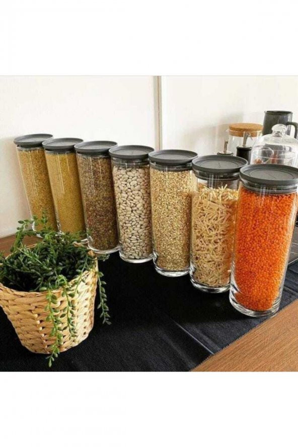 Paşabahçe 43756 vakumlu cam kavanoz - cam erzak saklama kabı 6 lı gri - 3