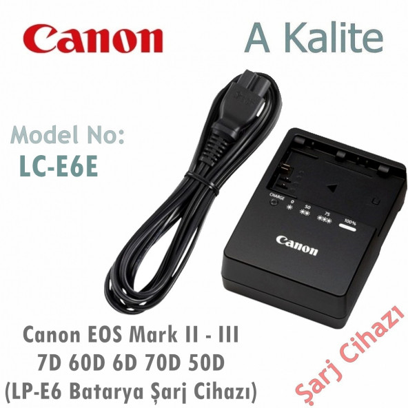 Canon LC-E6E şarj Cihazı EOS 5D Mark II III LP-E6 Batarya Şarj Cihazı 50D 60D 70D 7D