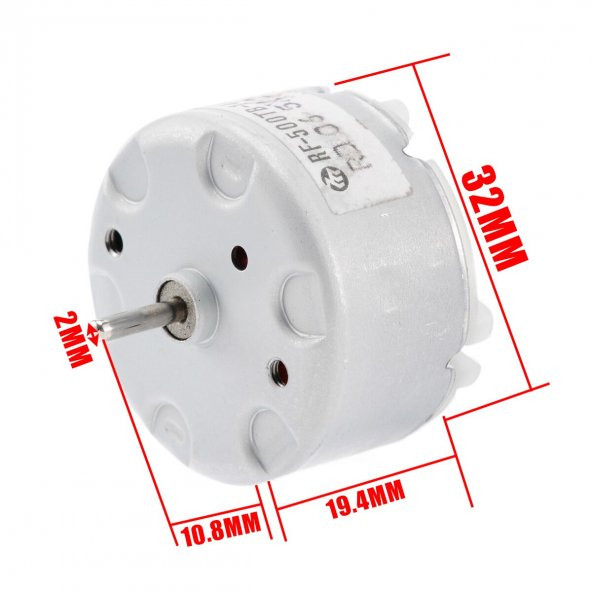 DC 5V 3100 RPM Yüksek Hızlı DC Motor RF-500TB-14415 - Resim 4