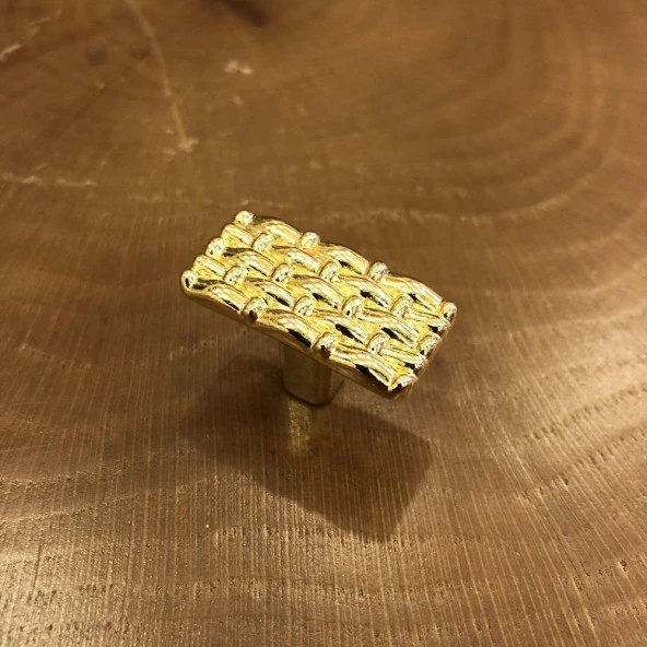 Hasır Kulp Altın Düğme (2 Adet) - Resim 2