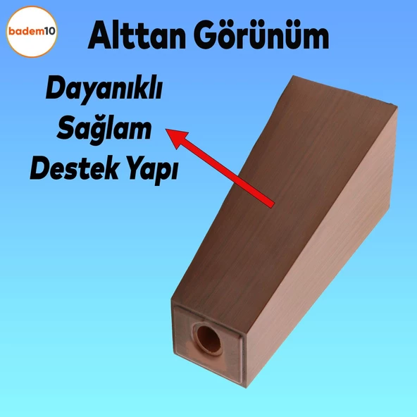 Linden Lüks Mobilya Kanepe Sehpa Tv Ünitesi Koltuk Ayağı 12 Cm Kahverengi Baza Ayakları - 3