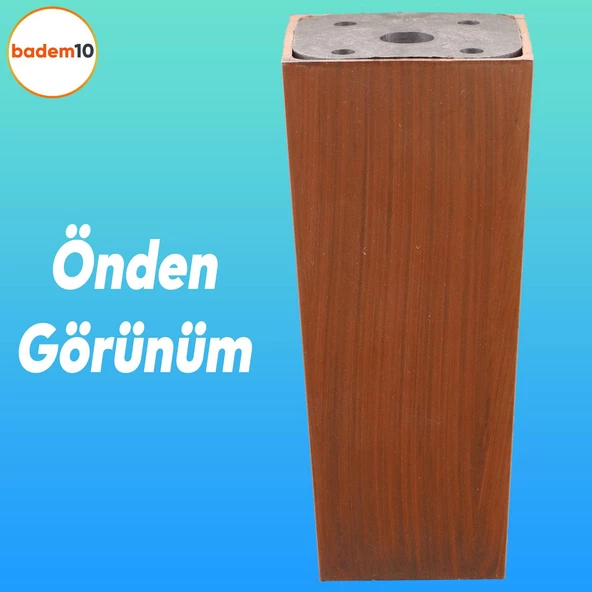 Linden Lüks Mobilya Kanepe Sehpa Tv Ünitesi Koltuk Ayağı 12 Cm Kahverengi Baza Ayakları - 6
