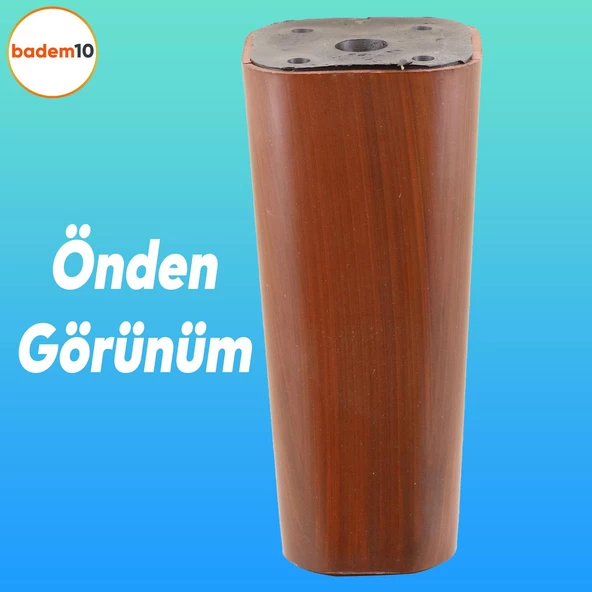 Linden Lüks Mobilya Kanepe Sehpa Tv Ünitesi Koltuk Ayağı 12 Cm Kahverengi Oval Baza Ayakları - 5