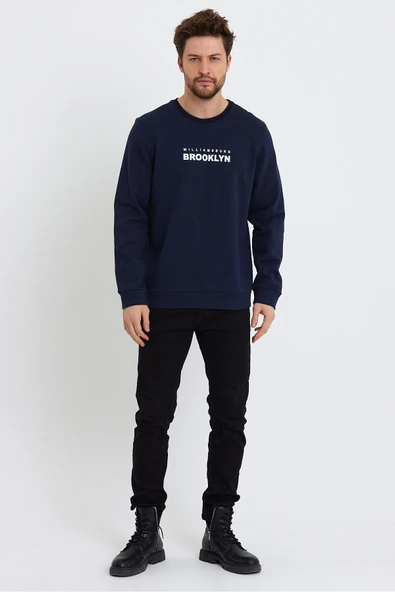 Süperlife Erkek Bisiklet Yaka Regular Fit Brooklyn Baskılı İnce Sweatshirt SPR23SW330 - 5
