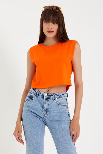 Süperlife Kadın Regular Fit Crop Tişort SPR22TSK128 - 11