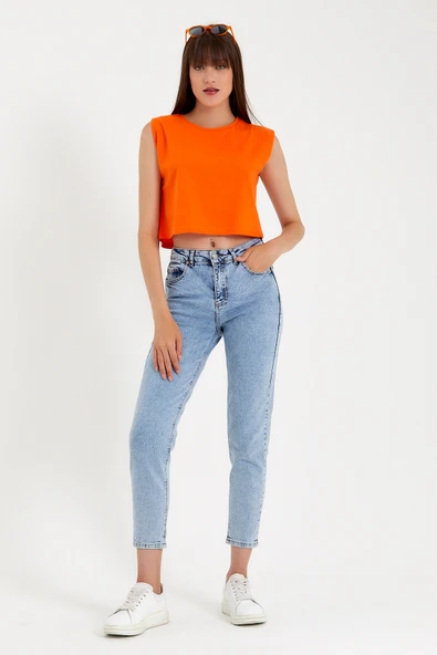Süperlife Kadın Regular Fit Crop Tişort SPR22TSK128 - 8