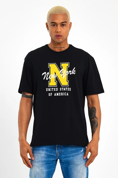 Süperlife Erkek Bisiklet Yaka Regular Fit N Baskılı Tişort SPR22TS113 - 8