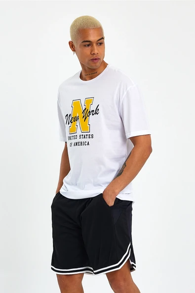 Süperlife Erkek Bisiklet Yaka Regular Fit N Baskılı Tişort SPR22TS113 - 2