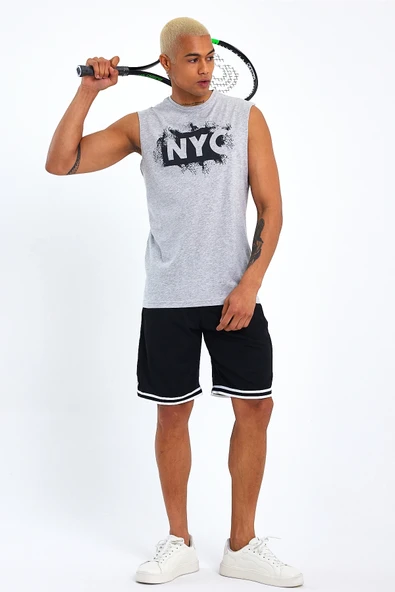 Süperlife Erkek Bisiklet Yaka Regular Fit NYC Baskılı Tişort SPR22TS124 - 5