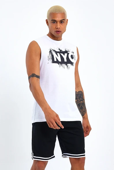 Süperlife Erkek Bisiklet Yaka Regular Fit NYC Baskılı Tişort SPR22TS124 - 9